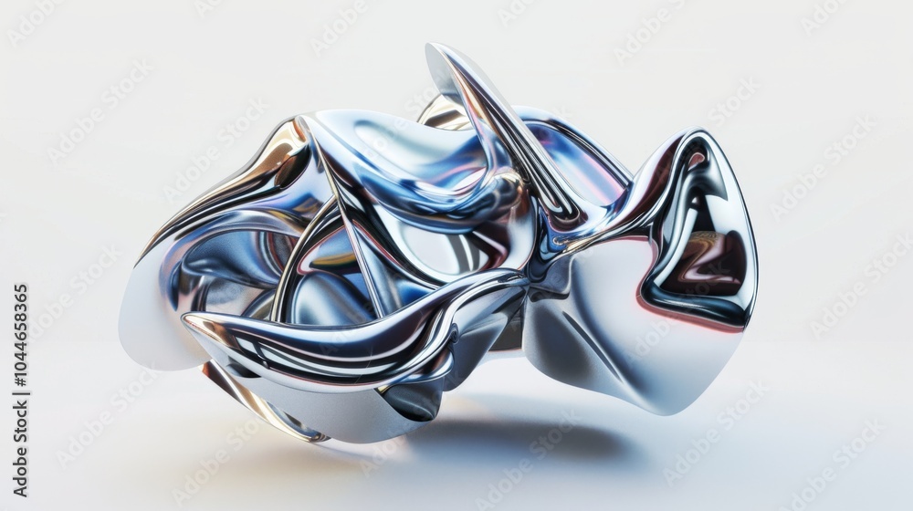 Wall mural 3d render of abstract art with surreal 3d organic ball in curve wavy smooth and soft bio forms in ma
