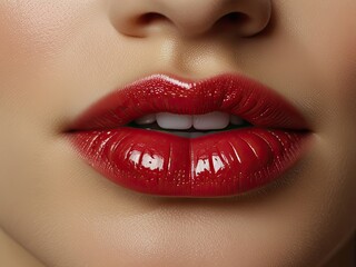 Obraz premium close up lips of GIRL,,close up lips
