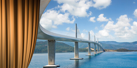 Pelješac Bridge - Europe, Croatia - Pelješki most connects Croatia to Dubrovnik, the old roman...