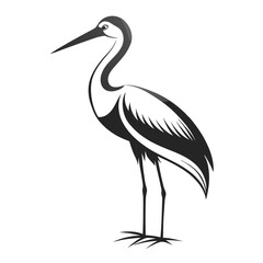 Fototapeta premium White Stork black Belarus bird silhouette