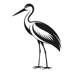 Fototapeta premium White Stork black Belarus bird silhouette