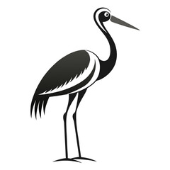 Obraz premium White Stork black Belarus bird silhouette