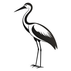 Obraz premium White Stork black Belarus bird silhouette
