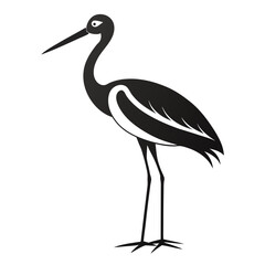 Obraz premium White Stork black Belarus bird silhouette