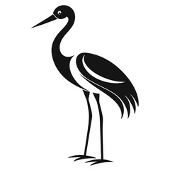 Obraz premium White Stork black Belarus bird silhouette