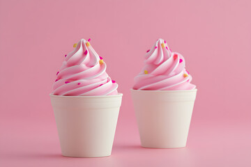 Frozen yogurt or soft serve ice cream packaging mock up isolated on light background