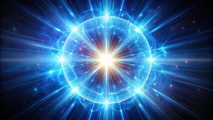 Fototapeta premium Symmetrical neutron star emitting beams of radiation