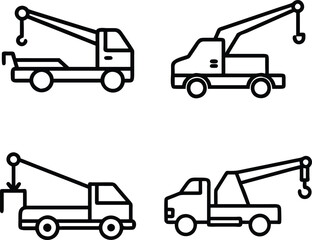 Crane Icon Vector Illustration Art Set