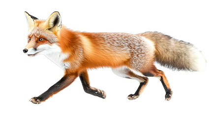 Fototapeta premium Fox in motion, artistic rendition of a fox against vibrant purple and violet background