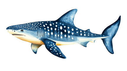 Fototapeta premium Vibrant underwater scene, shark illustration with colorful abstract background design