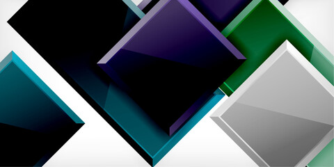 Glass toy style square shapes abstract design. Vector Illustration For Wallpaper, Banner, Background, Card, Book Illustration, landing page