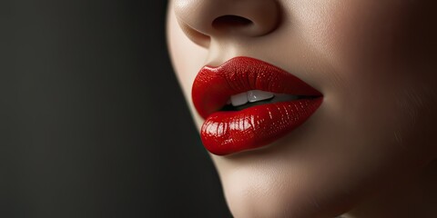 Obraz premium close up lips of GIRL,,close up lips