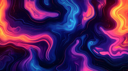 Abstract colorful liquid background with vibrant waves and swirls.