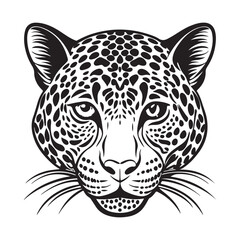  leopards head silhouette illustration.