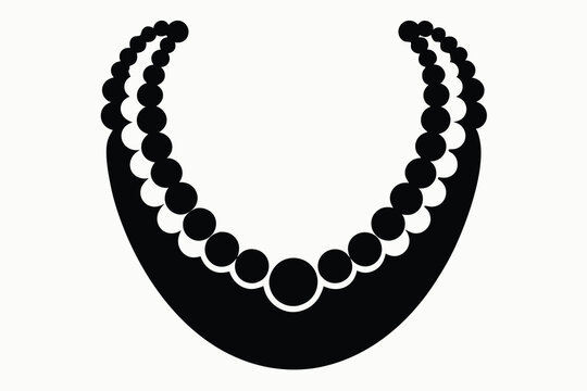 recommend clip art: Pearl Necklace with Beads Icon silhouette A.eps