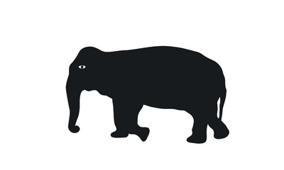 Fototapeta premium Elephant Silhouette. Silhouette of elephants. Elephant shadow hand drawn. Animal Elephant Silhouettes vector illustration