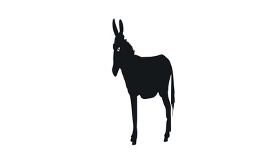 Donkey silhouette on white background. Donkey icon flat vector illustration design.