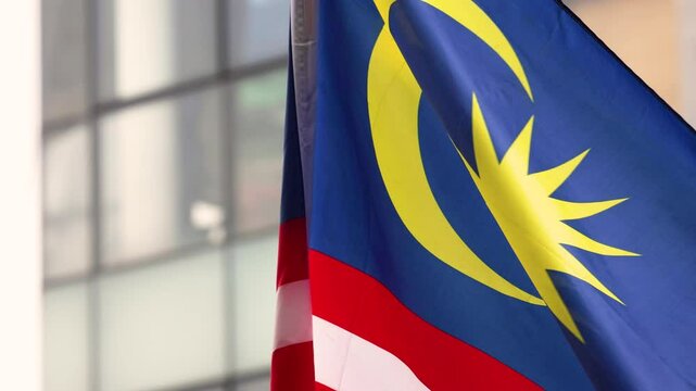 Malaysia flag video waving in wind. 