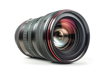 Camera lens isolated on white background