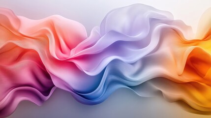 Obraz premium Abstract Colorful Flowing Fabric Waves Creating a Dynamic and Vibrant Artistic Background with Soft Gradient Hues