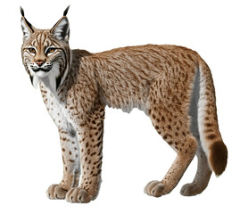 Obraz premium The European lynx or Eurasian lynx (Lynx lynx), isolated on transparent background