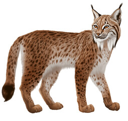 Obraz premium The European lynx or Eurasian lynx (Lynx lynx), isolated on transparent background
