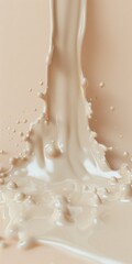 Serum, transparent skin care essence, liquid drops of cosmetic product on beige background 3d rendering