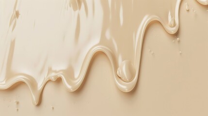 Serum, transparent skin care essence, liquid drops of cosmetic product on beige background 3d rendering