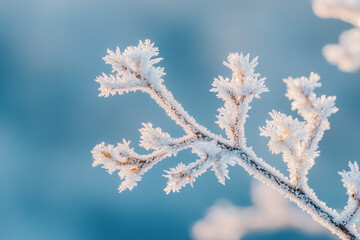 macro photography of intricate ice crystals, capturing the unique beauty of winter frost patterns, snowflakes, and frozen formations on natural surfaces, ideal for winter-themed designs, backgrounds, 