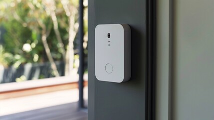 Naklejka premium Modern Smart Home Security System Doorbell with Camera