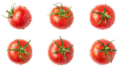 A ripe tomato, a fresh produce icon, isolated on a transparent background, perfect for food photography, emphasizing healthy eating and culinary delights in your cooking projects.