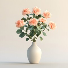 Fototapeta premium 3D-rendered rose bouquet with exaggerated petals