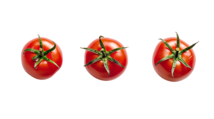 A ripe tomato, a fresh produce icon, isolated on a transparent background, perfect for food photography, emphasizing healthy eating and culinary delights in your cooking projects.
