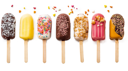 chocolate ice cream on a stick isolated on a white background