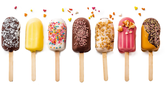 chocolate ice cream on a stick isolated on a white background