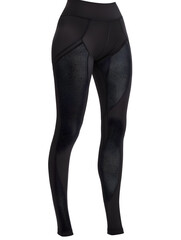 Black sport leggings for fitness and yoga mock up isolated on white background