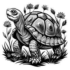 turtle printable black color vector
