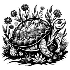 turtle printable black color vector