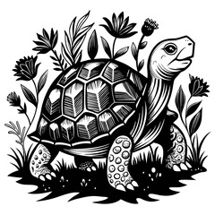 turtle printable black color vector