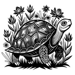 turtle printable black color vector