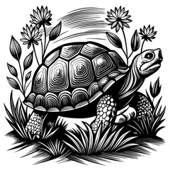 turtle printable black color vector