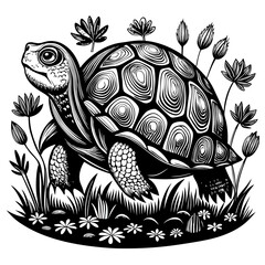 turtle printable black color vector
