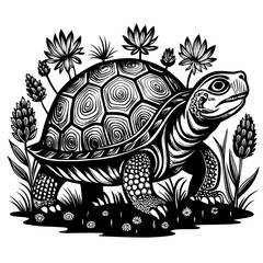 turtle printable black color vector