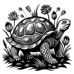 turtle printable black color vector