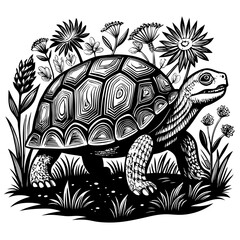 turtle printable black color vector