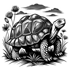 turtle printable black color vector