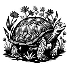 turtle printable black color vector