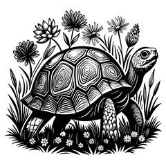 turtle printable black color vector
