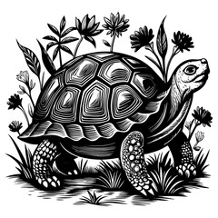 turtle printable black color vector