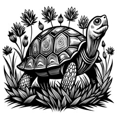 turtle printable black color vector